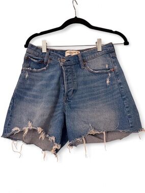 Abercrombie & Fitch The Dad Short High Rise Distressed Denim Shorts – Size 25/0